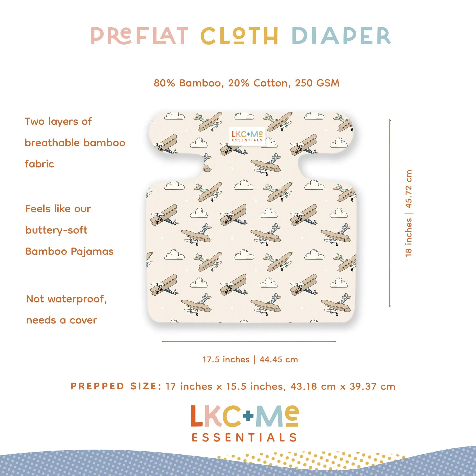 𝐒𝐀𝐋𝐄! 𝟓𝟎% 𝐎𝐅𝐅! LKC Me One-Size Cloth Diaper Preflat (Insert) - Leilani