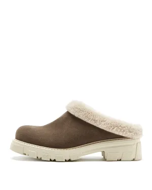 Always Waterproof Shearling Lined Clog | Stone Oiled Suede