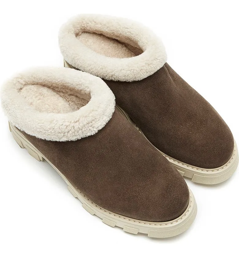 Always Waterproof Shearling Lined Clog | Stone Oiled Suede