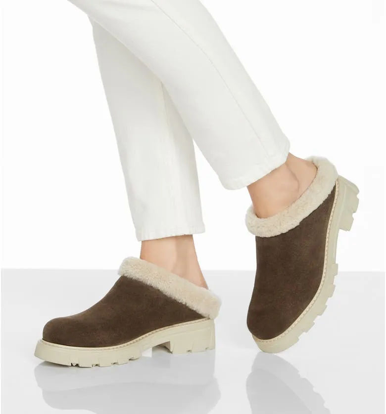 Always Waterproof Shearling Lined Clog | Stone Oiled Suede