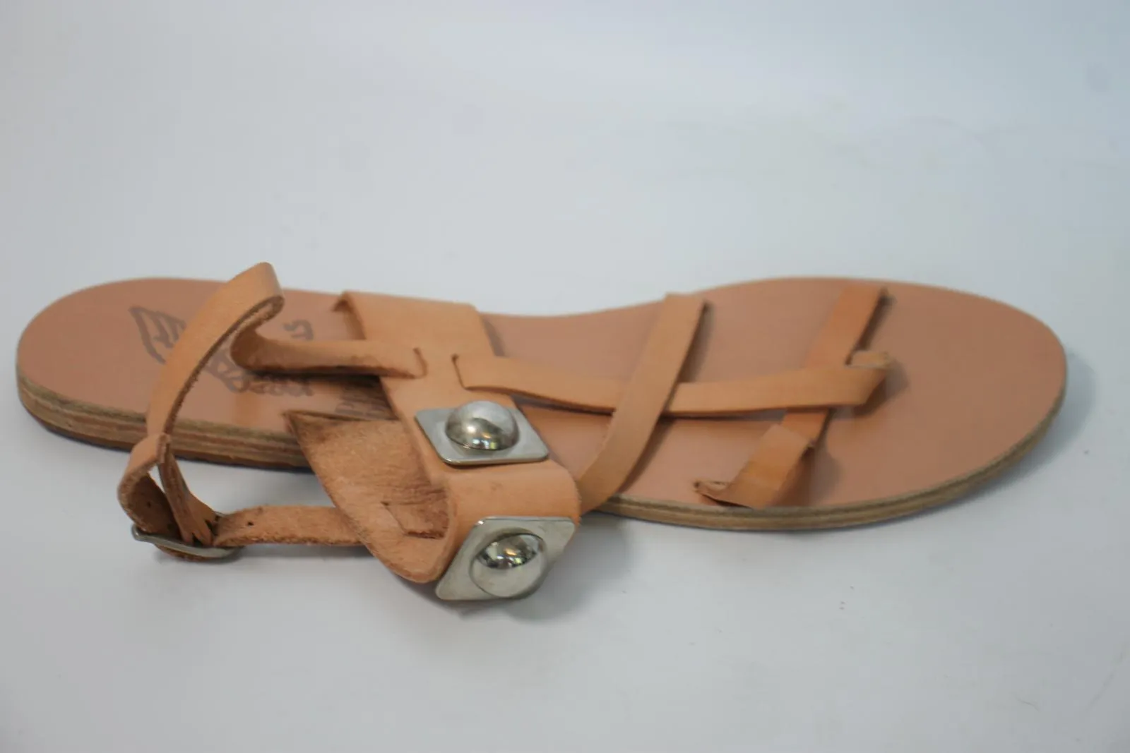 ANCIENT GREEK SANDALS X PETER PILOTTO Ladies Tan Leather Rivet Sandals EU40 UK7