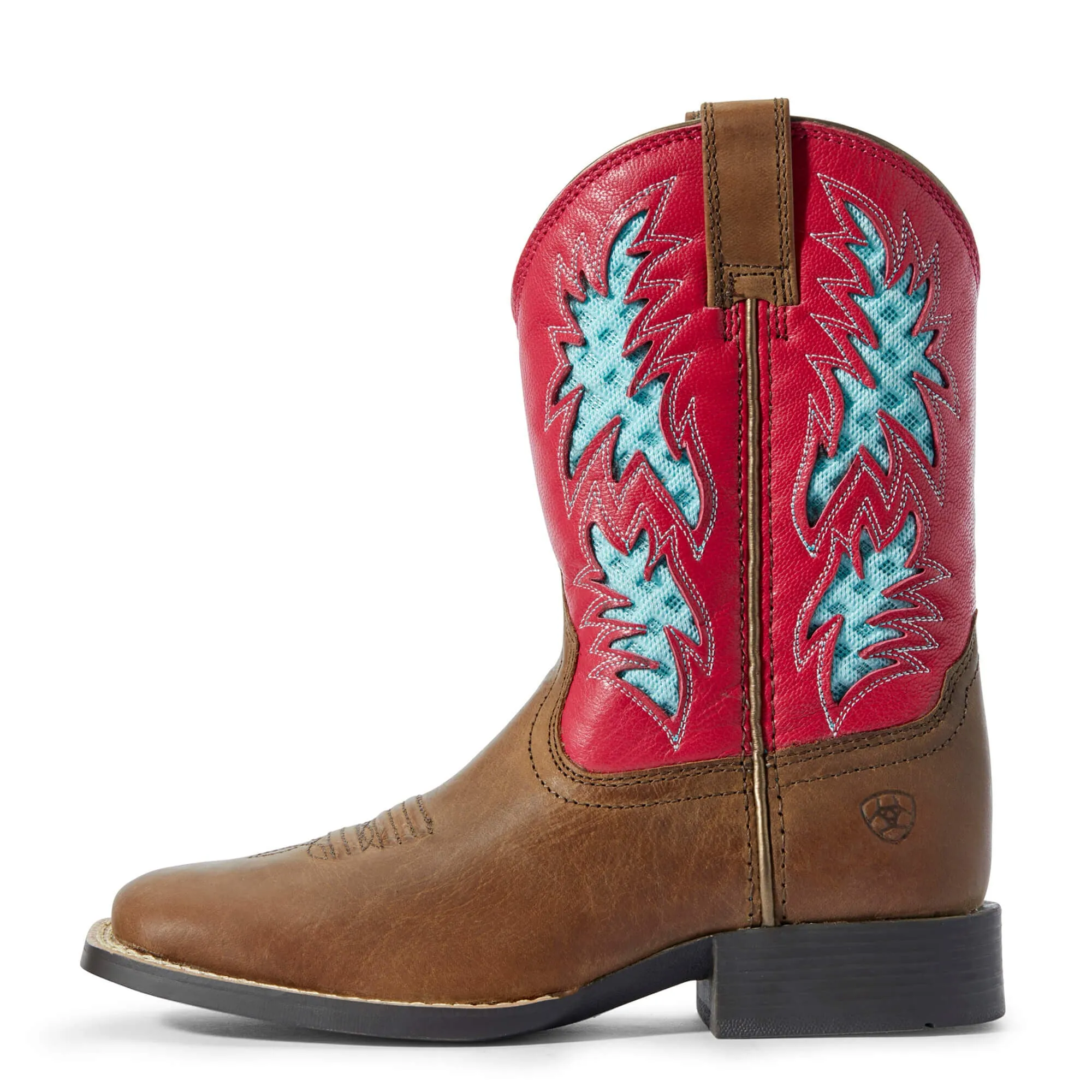 Ariat Kid's 8" Cowboy VentTEK Western Boot - Brown/Hot Pink 10031489