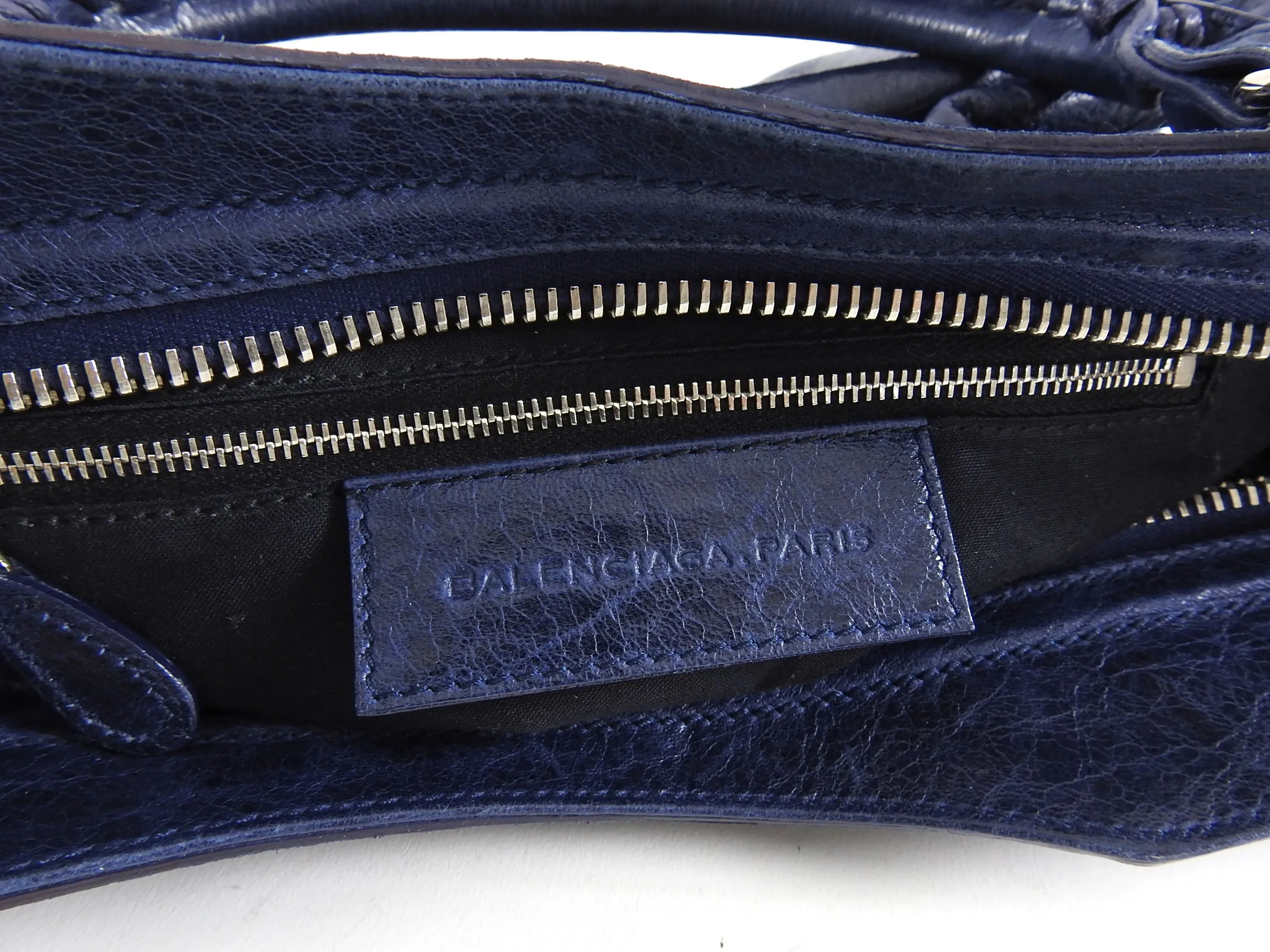 Balenciaga Navy Marine Blue Classic City Brogues Bag