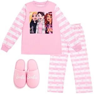 Barbie Pajama Shirt Pants and Slippers 3 Piece