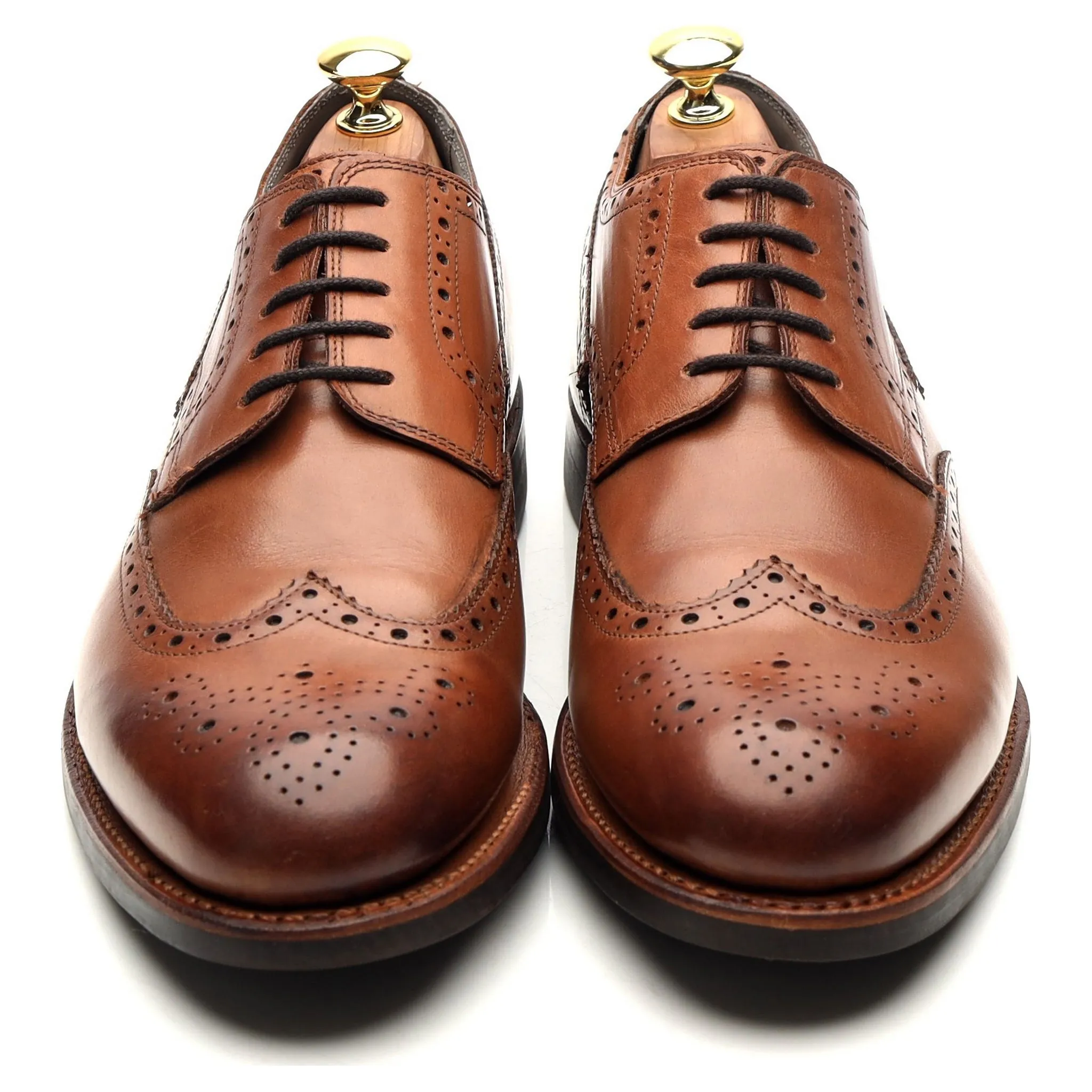 'Bath' Tan Brown Leather Derby Brogues UK 8 F