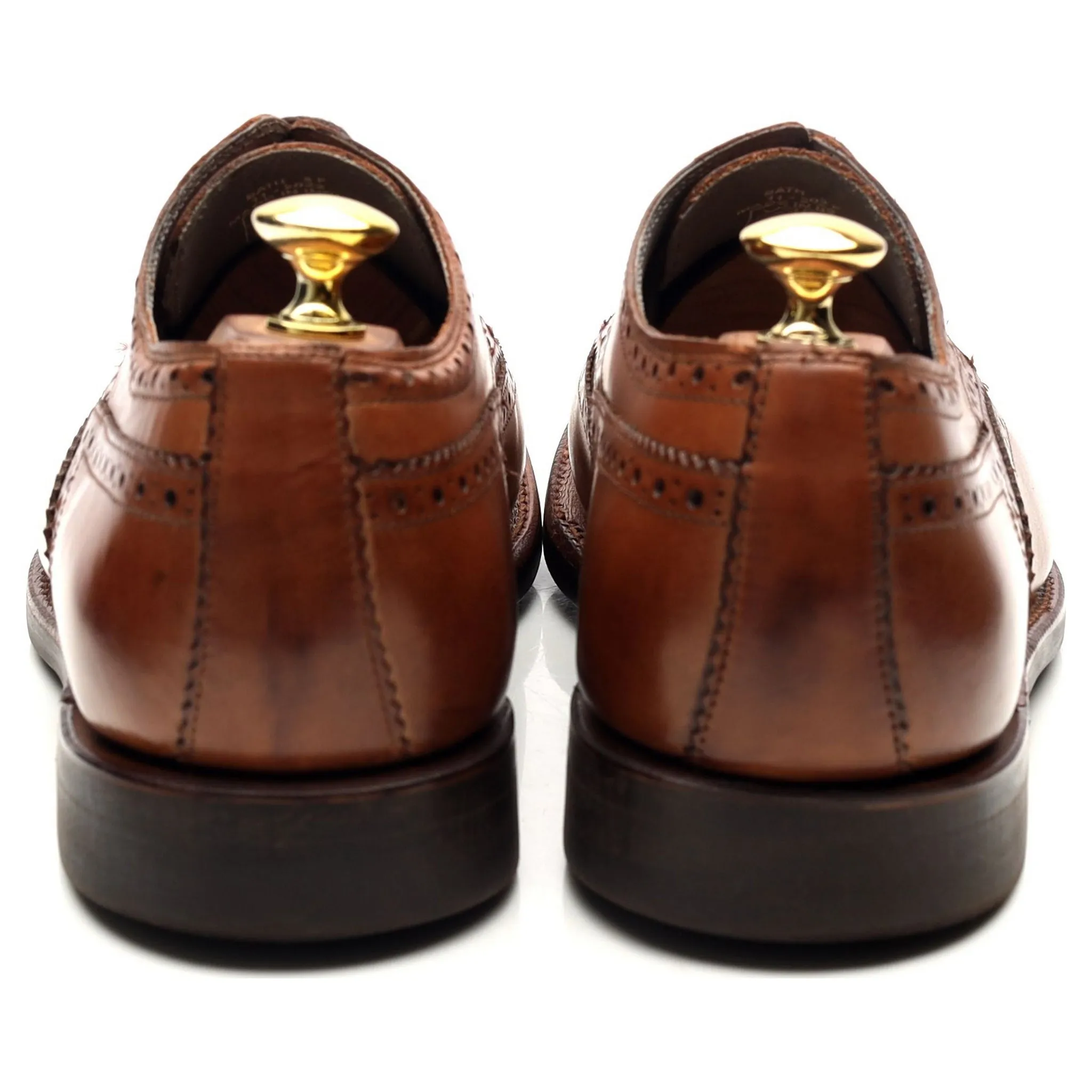 'Bath' Tan Brown Leather Derby Brogues UK 8 F