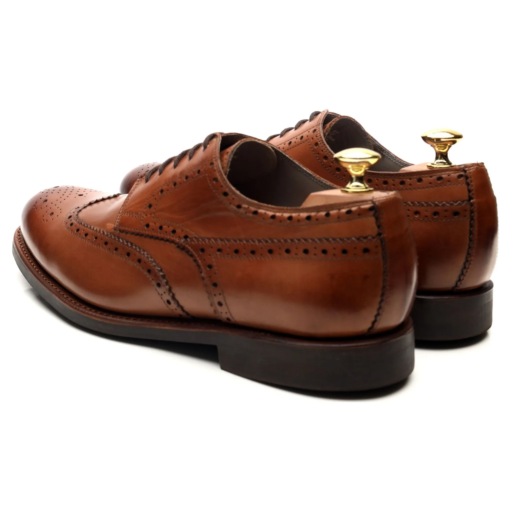 'Bath' Tan Brown Leather Derby Brogues UK 8 F