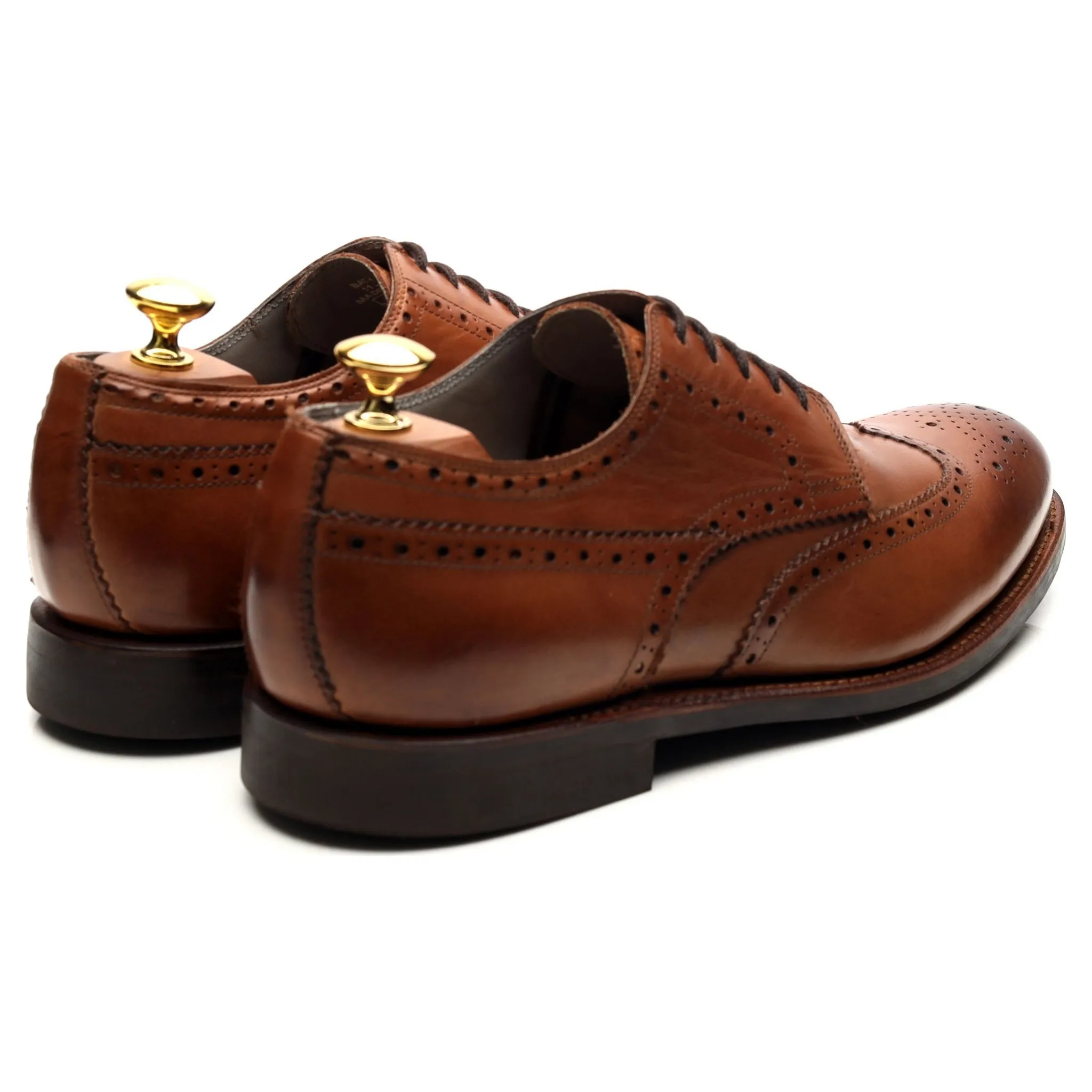 'Bath' Tan Brown Leather Derby Brogues UK 8 F