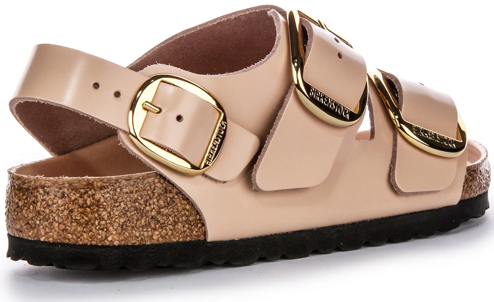 Birkenstock Milano Big Buckle In Nude Leather | Regular Fit