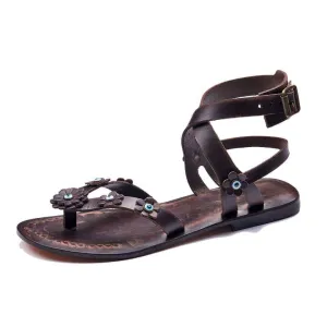 Black Ankle Straps Sandals For Womens