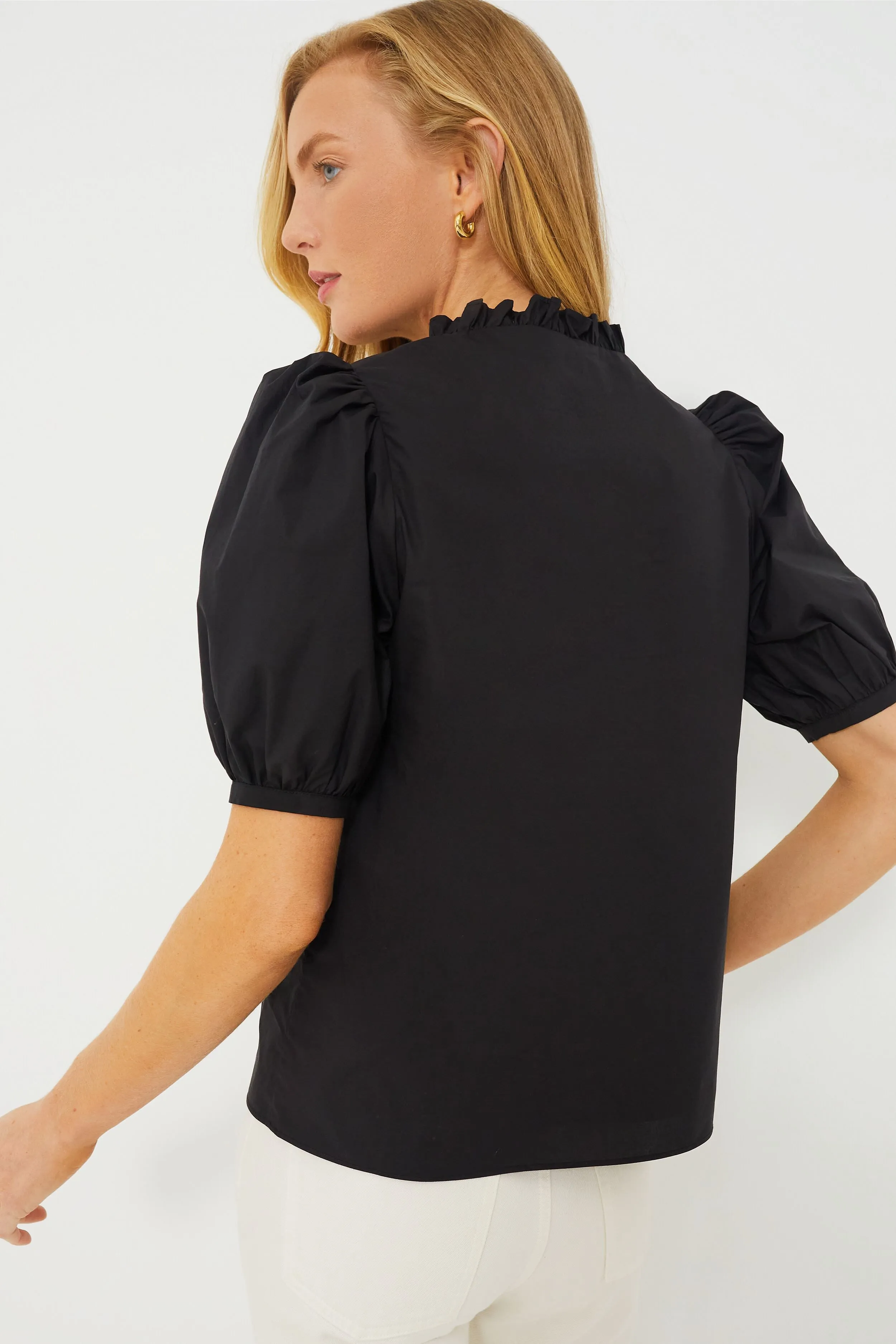 Black Ruffle Leigh Blouse