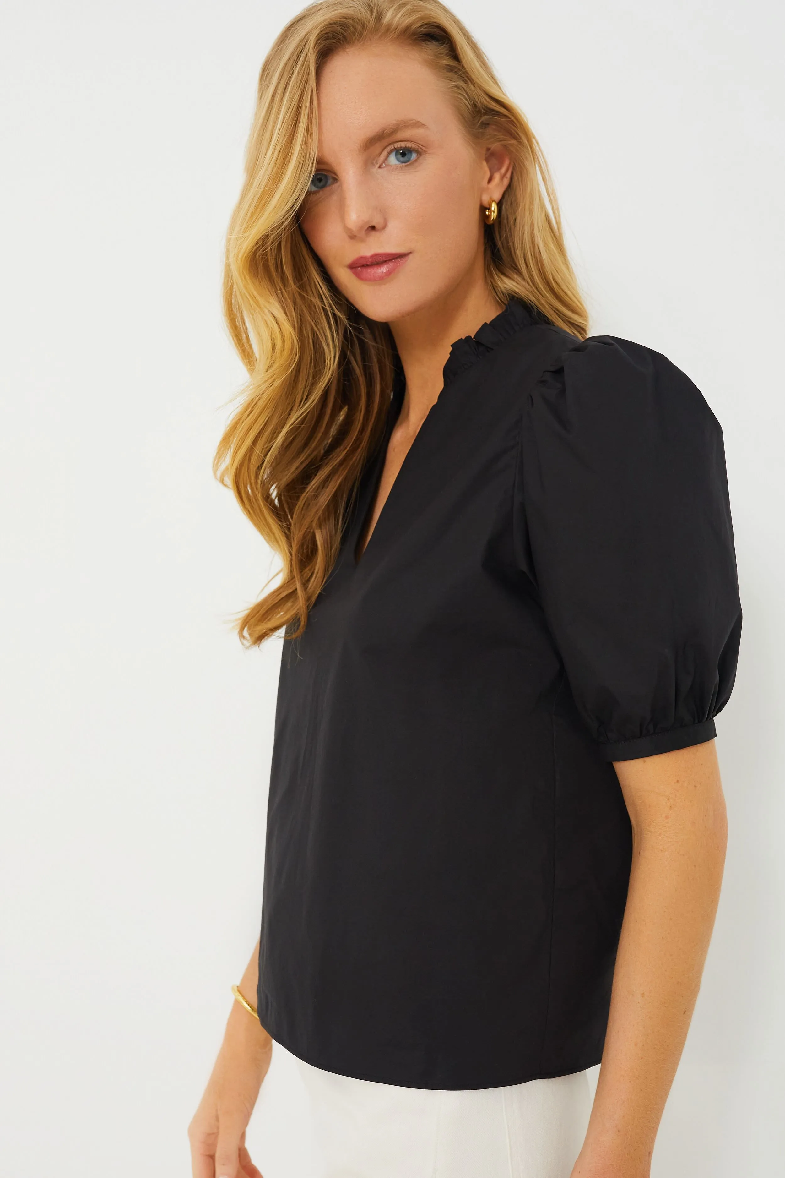 Black Ruffle Leigh Blouse