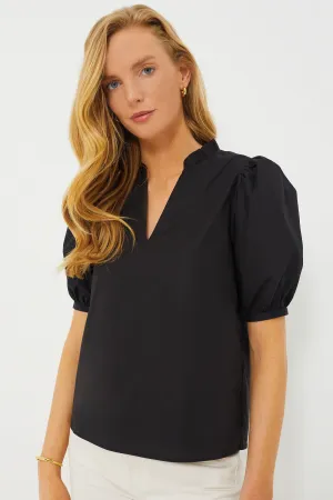 Black Ruffle Leigh Blouse