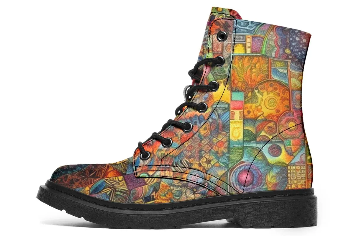 Blotter Patch Art Combat Boots