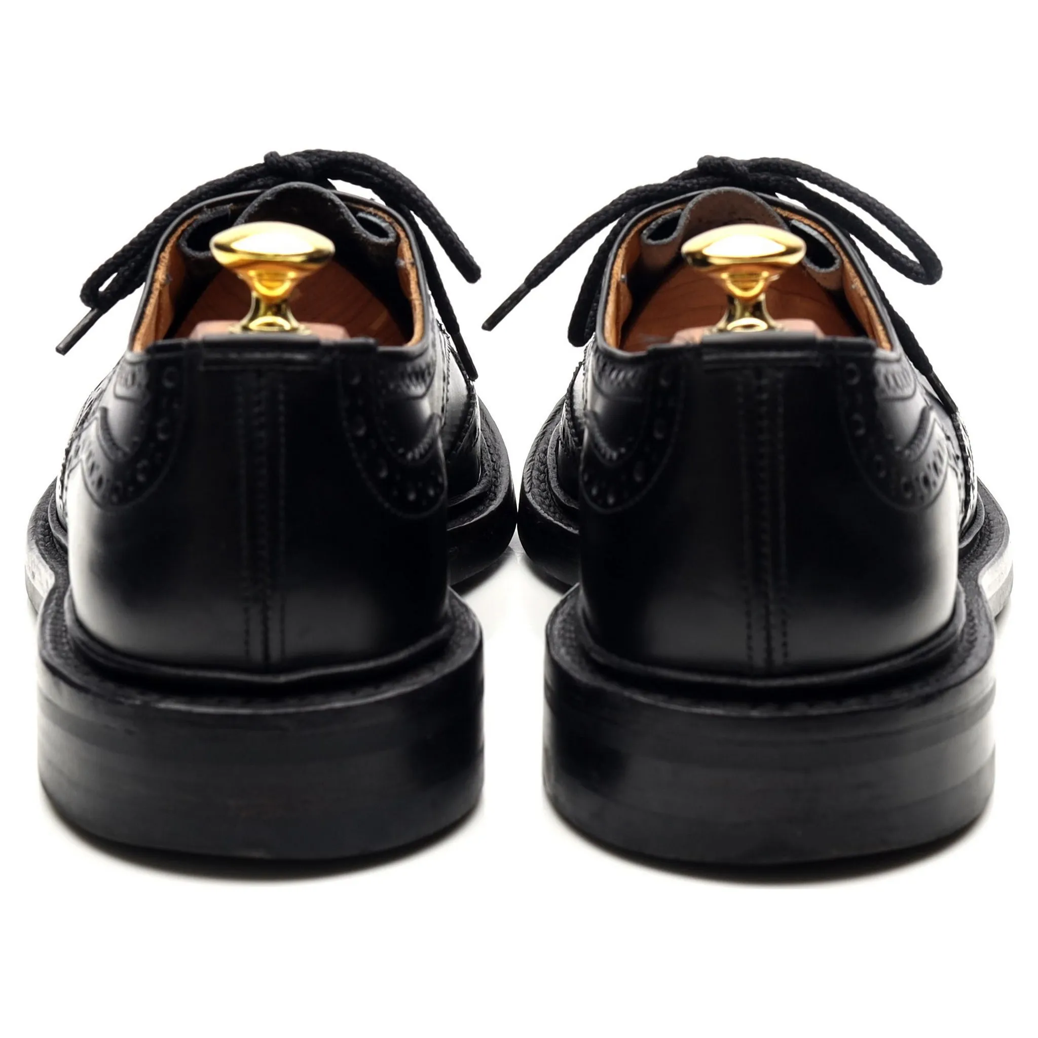 'Bourton' Black Leather Derby Brogues UK 8