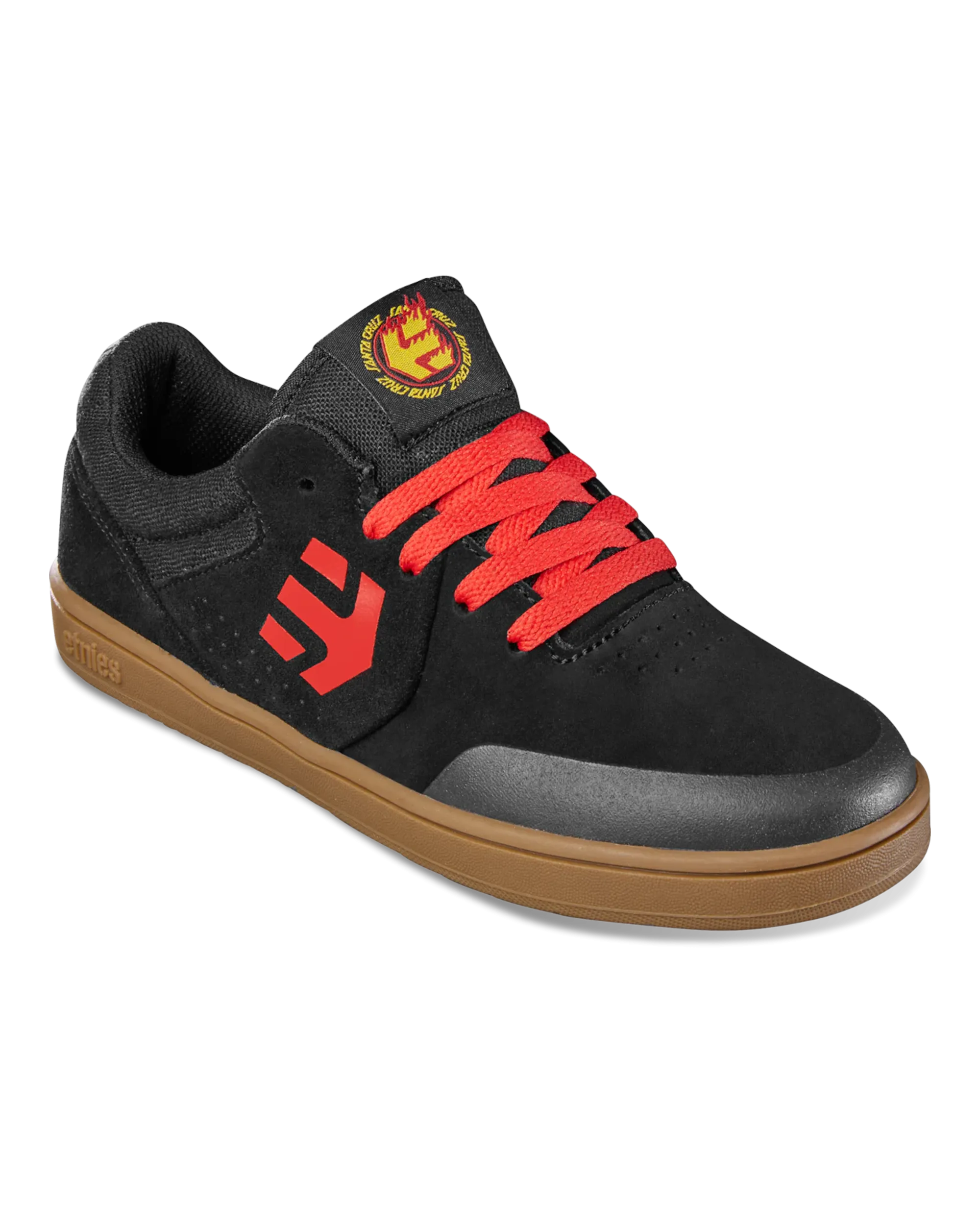 Boys Marana X Santa Cruz Shoes in Black, Red & Gum