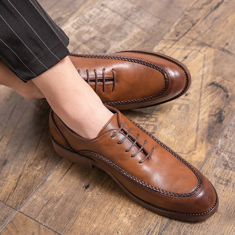 Brown Hand Stitch Brogues Shoes