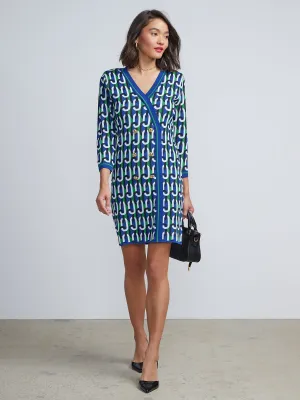 Chain Link Print Sweater Dress