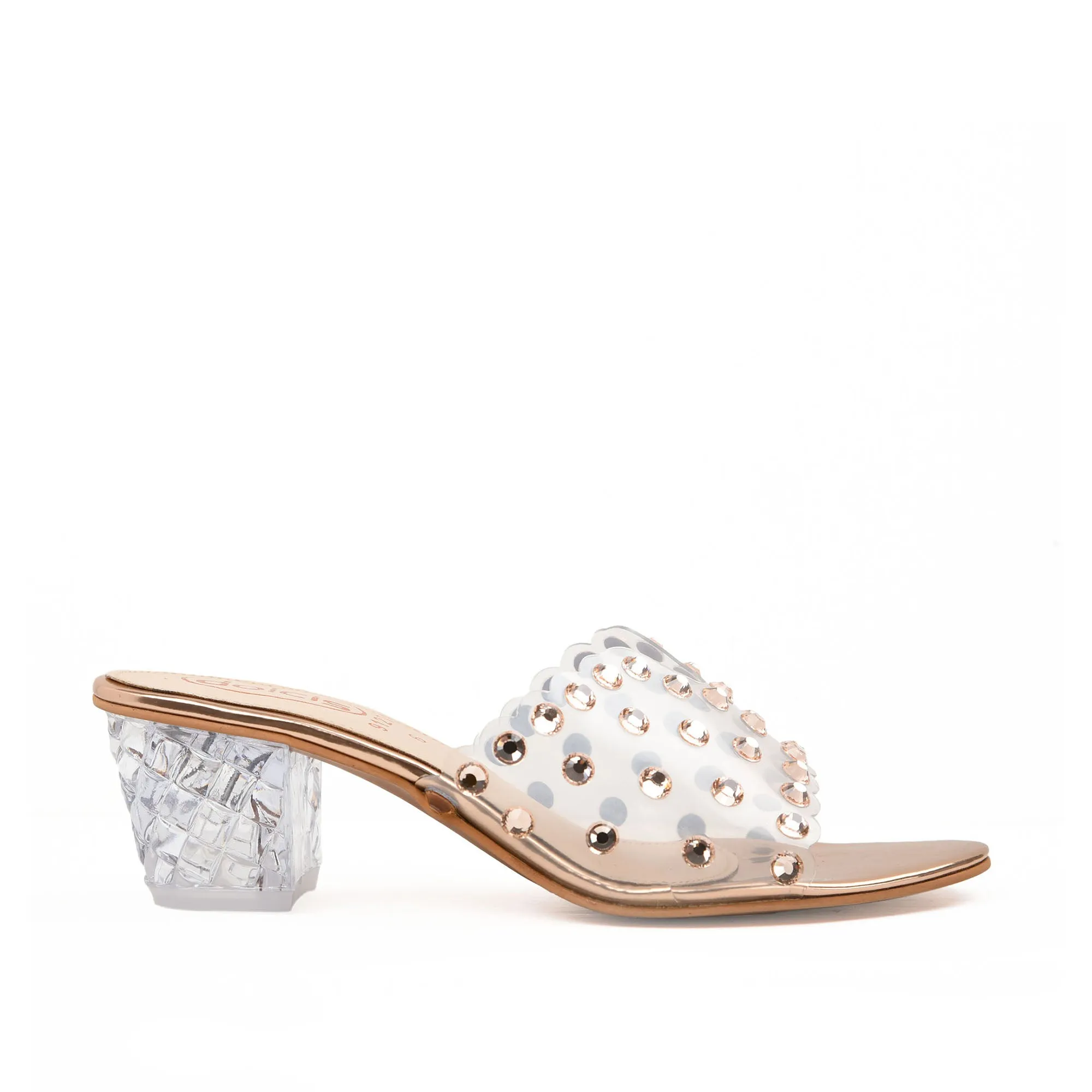 ﻿Chic Clear Embellished Heels | 562H-PX