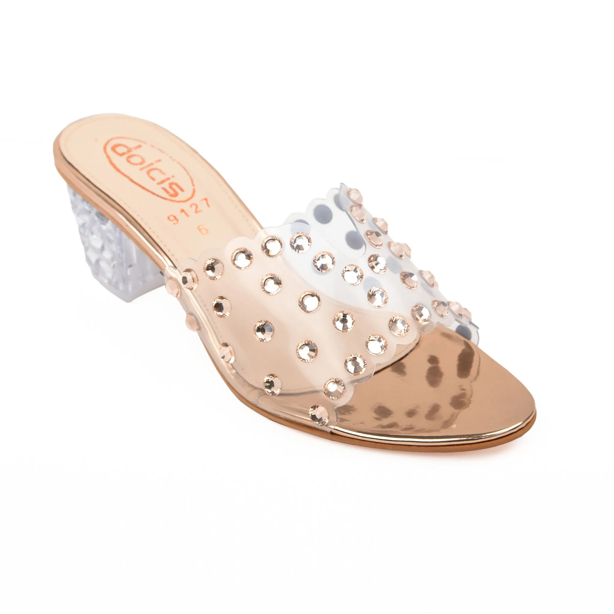 ﻿Chic Clear Embellished Heels | 562H-PX