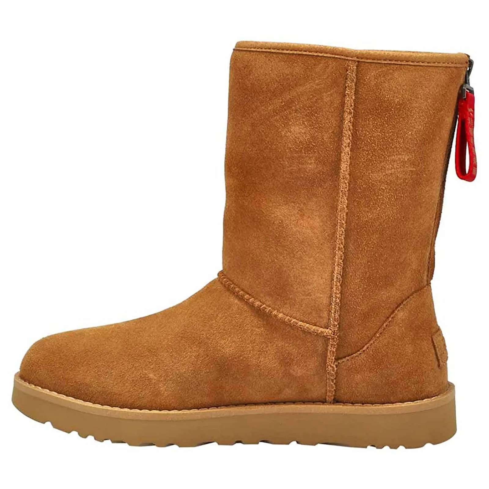 Classic Short Logo Zip Suede Women's Winter Boots