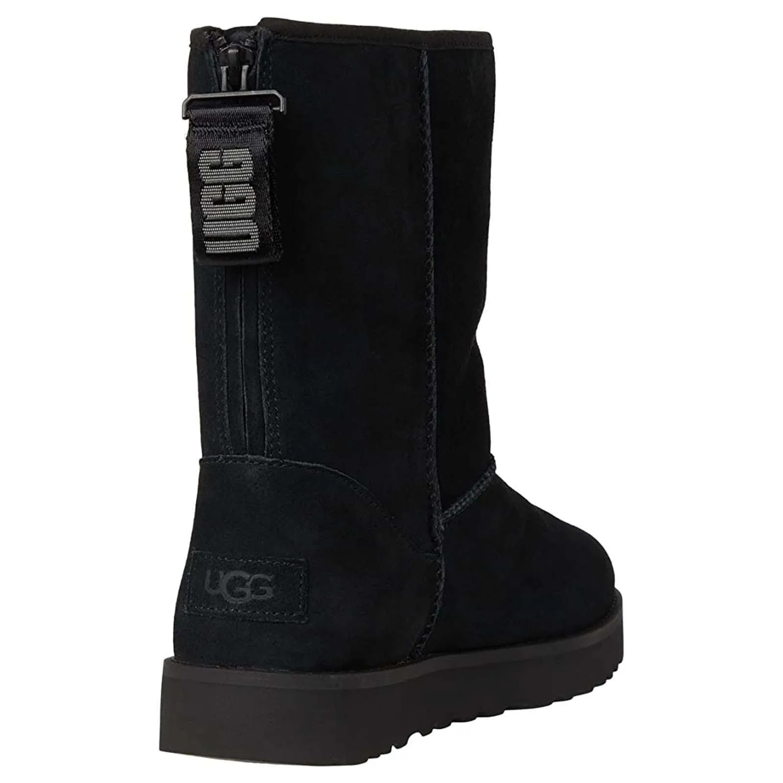 Classic Short Logo Zip Suede Women's Winter Boots