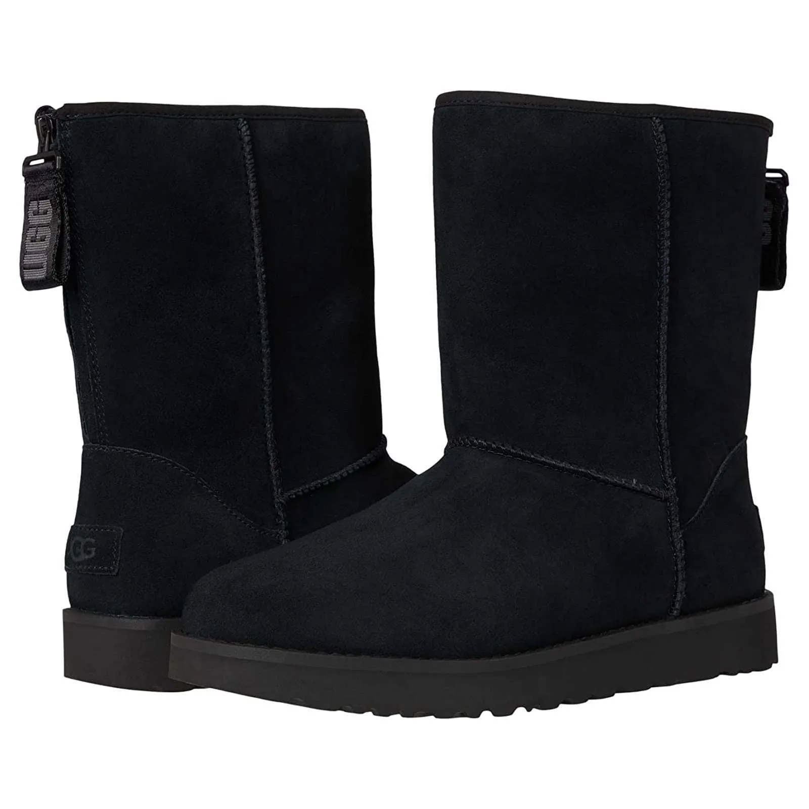 Classic Short Logo Zip Suede Women's Winter Boots