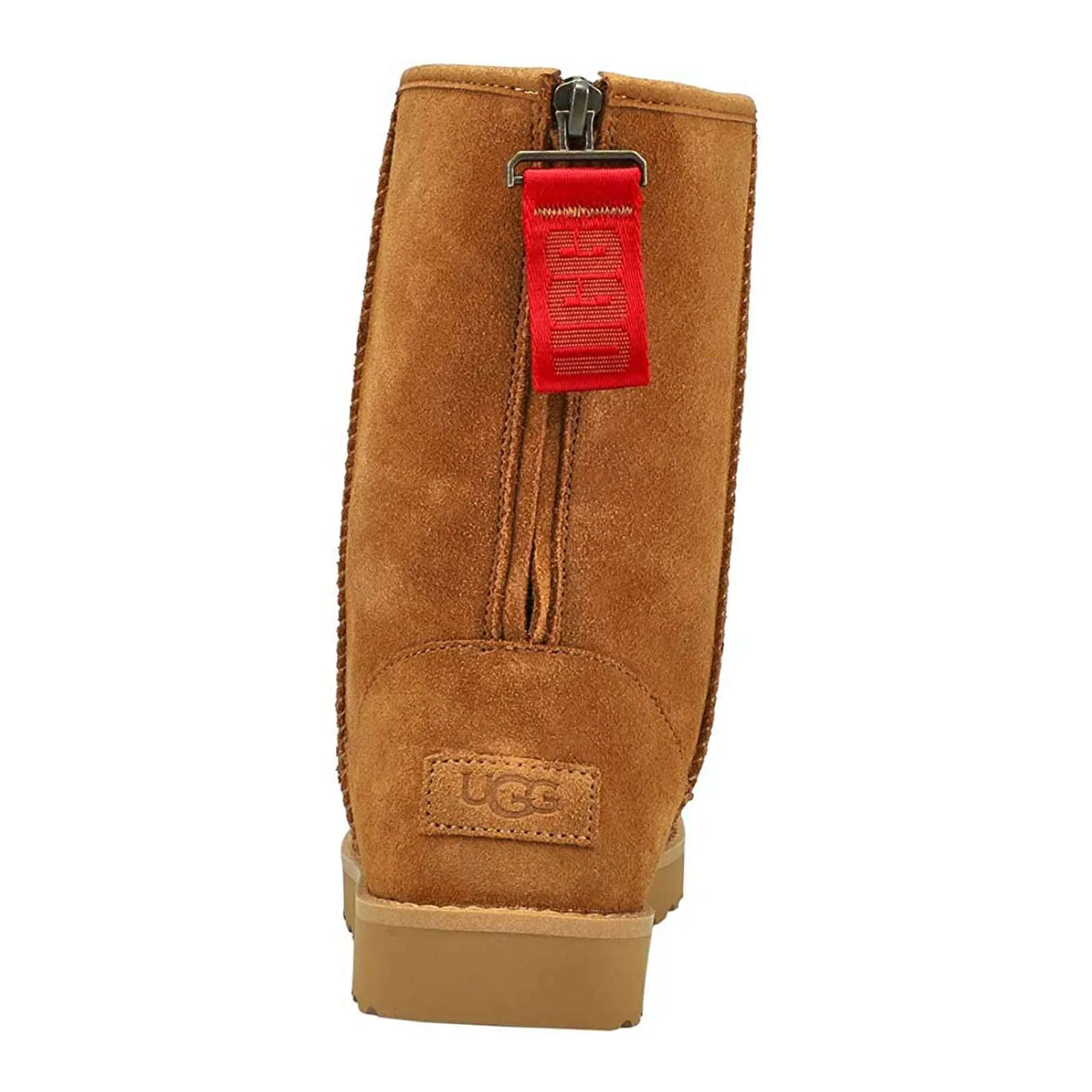 Classic Short Logo Zip Suede Women's Winter Boots