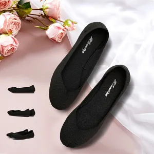 Cozy Round Toe Flats for Women - Soft Fabric, Slip-on Design, Solid Color, All-Season Comfort Shoes for Spring and Beyond