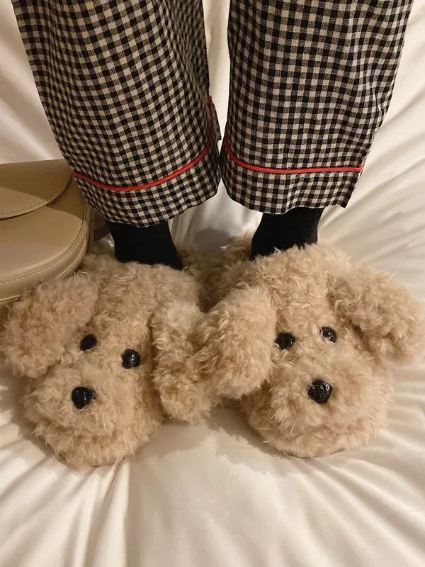 Cute Bear Cartoon Furry Slippers