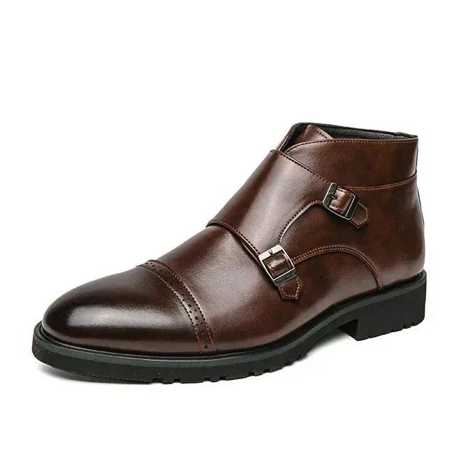 Darell | Leather Double Monk Strap Boots