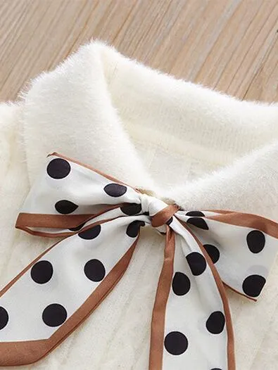 Dots and Bows Wool Sweater Dress