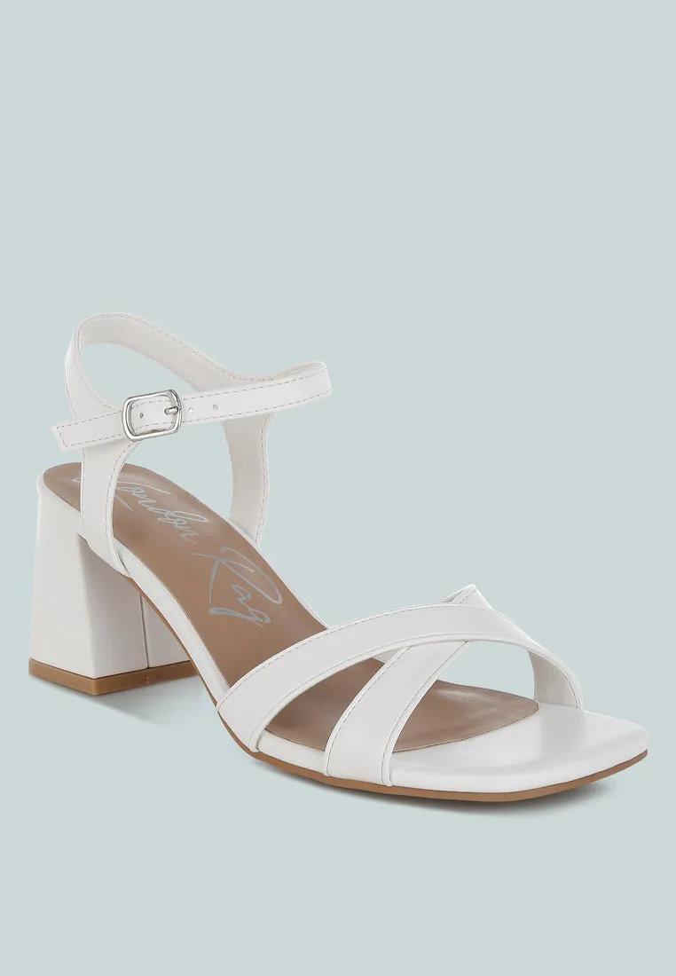 Edessa Square Toe Block Heel Sandals