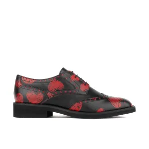 Eton - Lovehearts - Women's square toe leather lace-up with love hearts