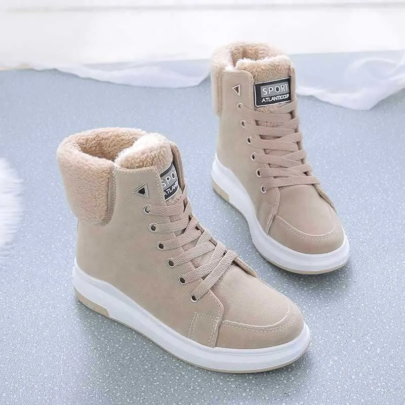 Fleece-lined Lace-Up Warm Martin Snow Boots