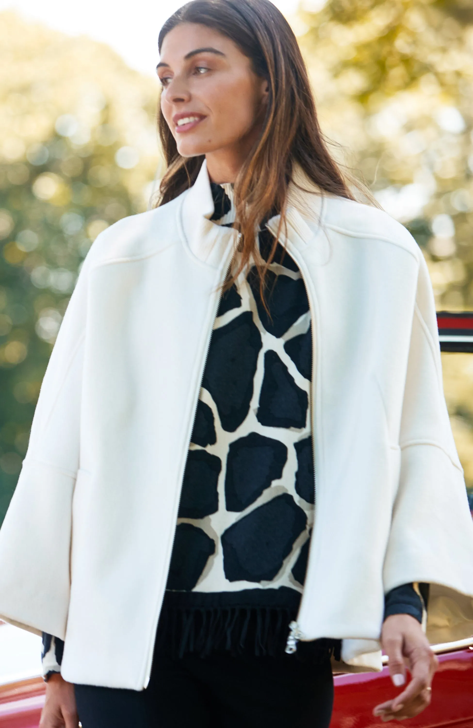 Giraffe Fringed Sweater - Giraffe