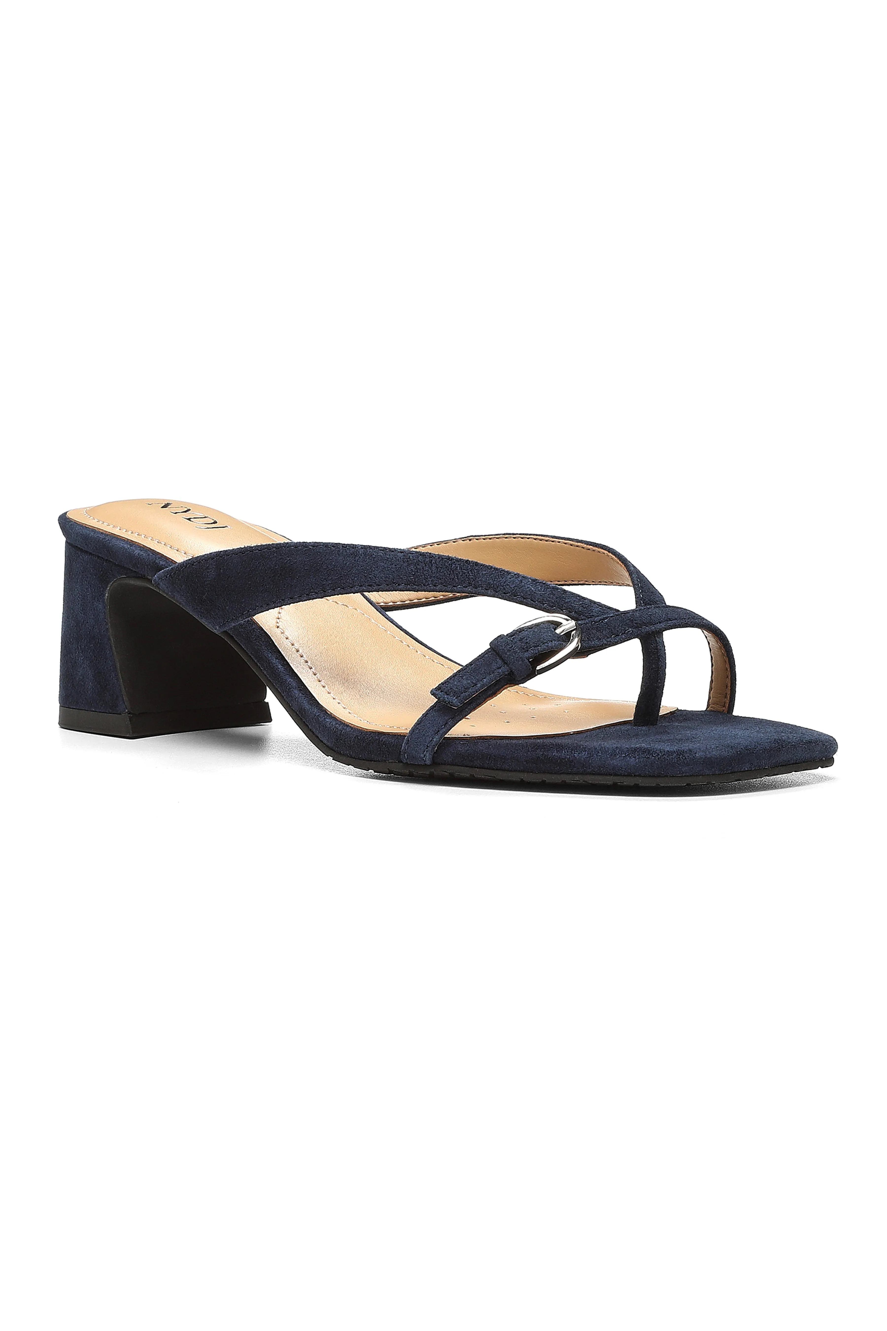 Glam Block Heel Sandals - Navy