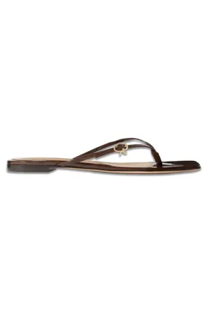 Glossed-Leather Sandals