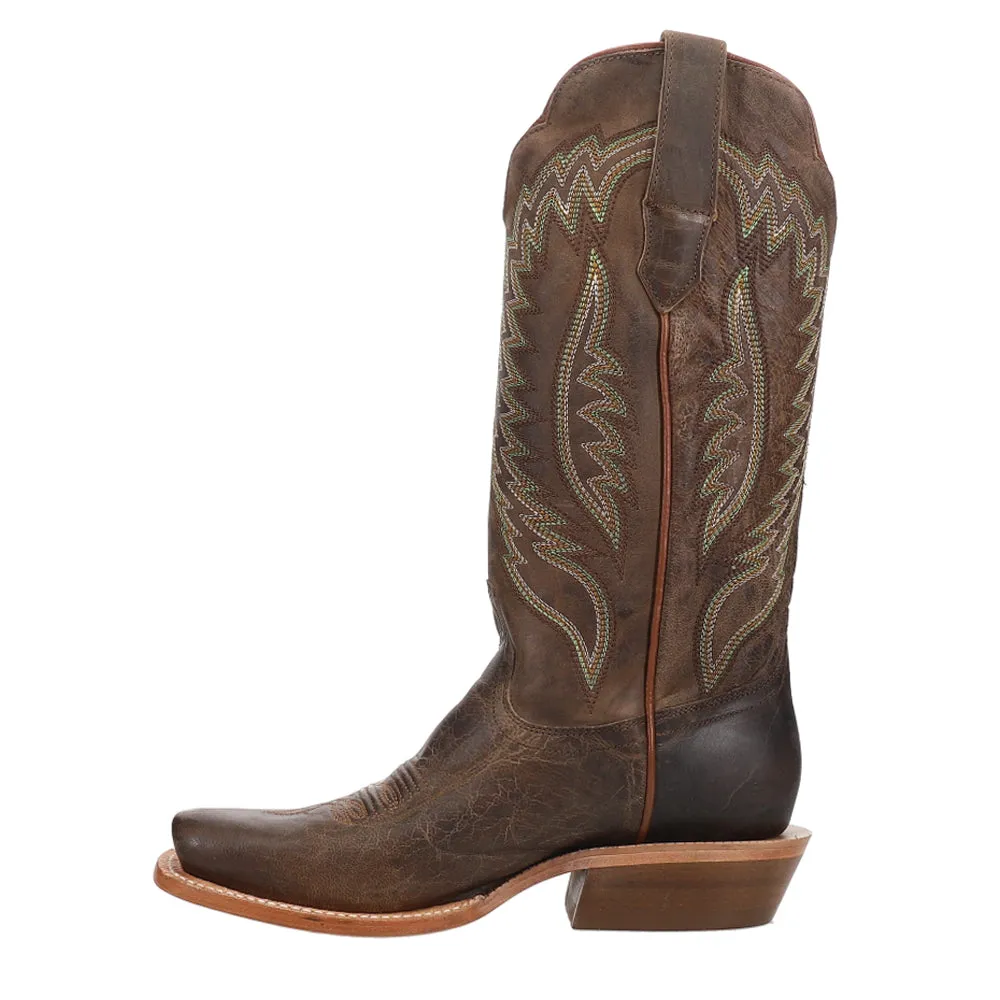 Goat Embroidered Narrow Square Toe Cowboy Boots