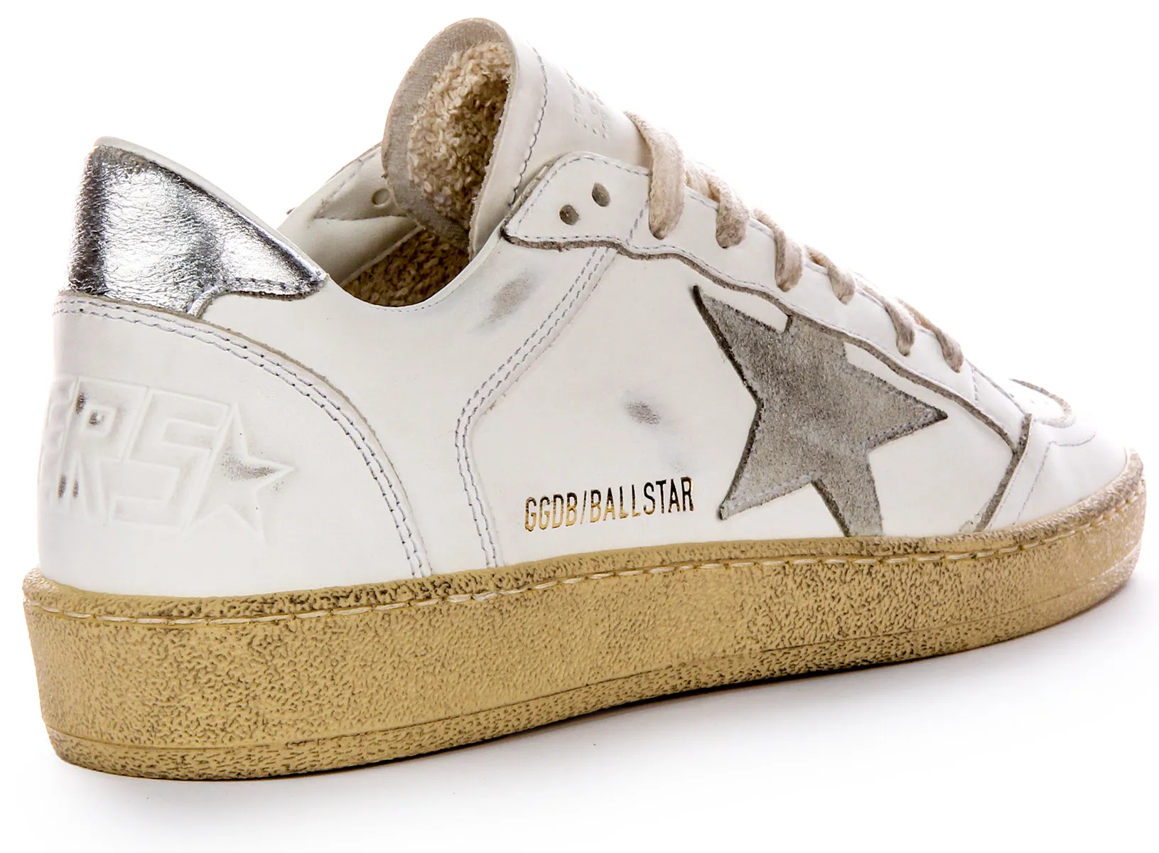 Golden Goose Ball Star Double In White Grey For Women