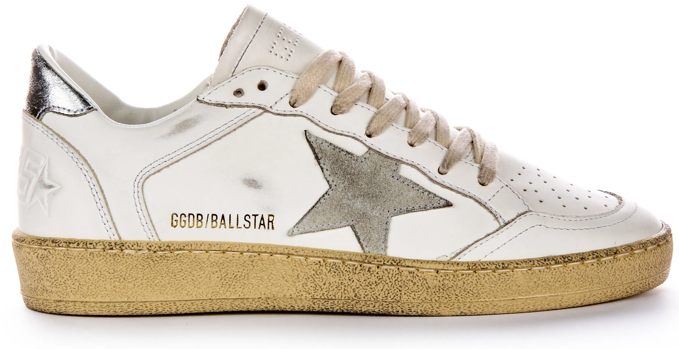 Golden Goose Ball Star Double In White Grey For Women