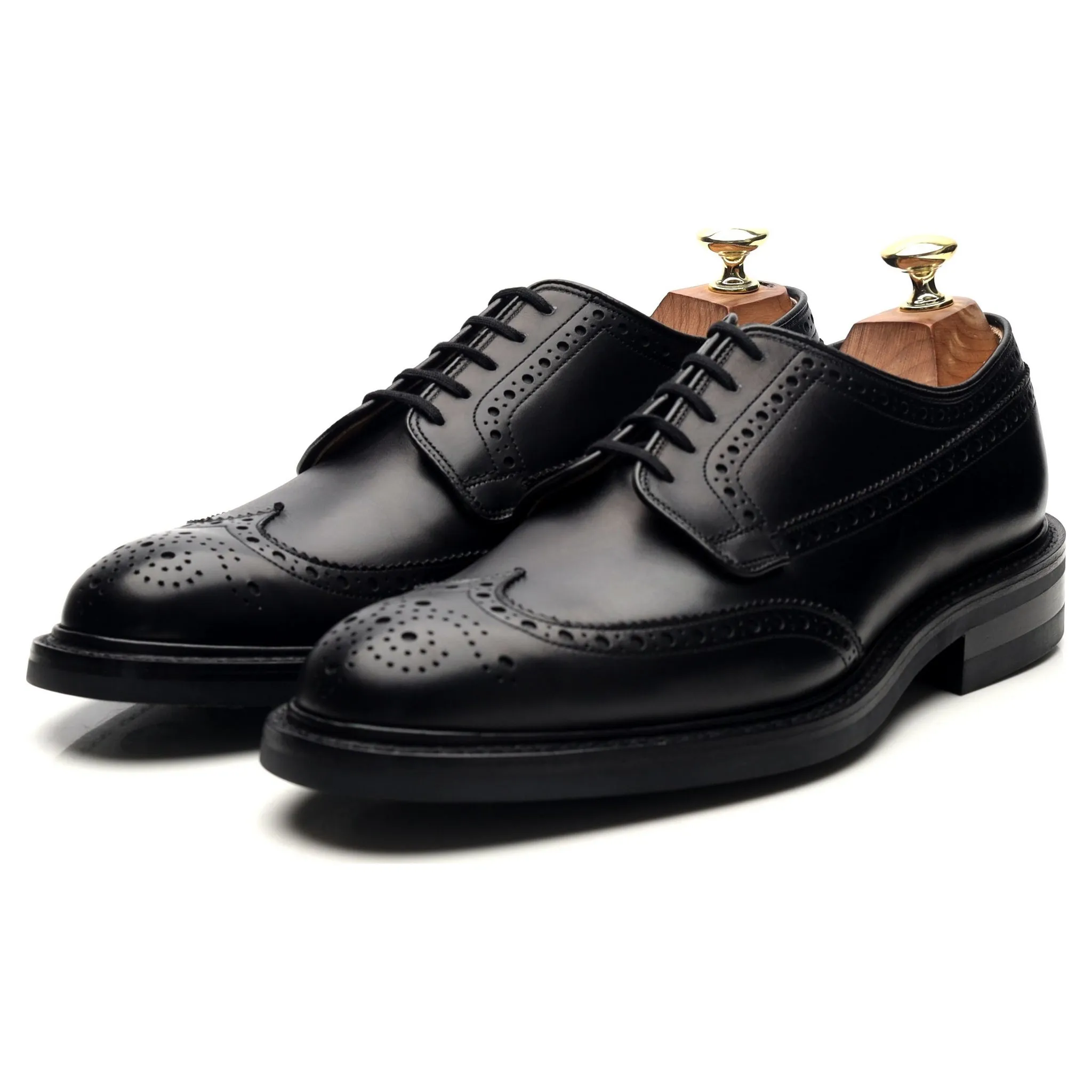 'Grafton' Black Leather Derby Brogues UK 7 F