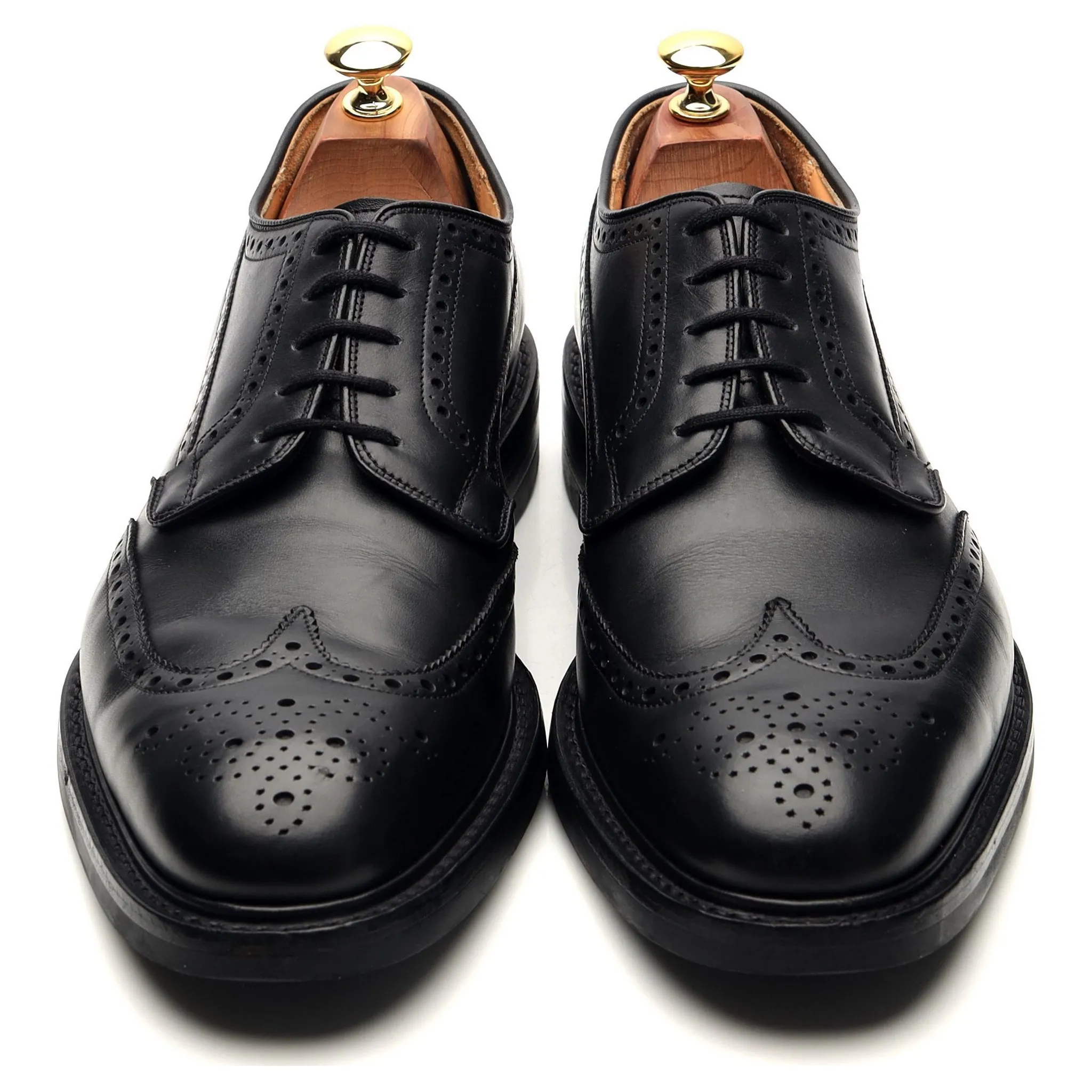 'Grafton' Black Leather Derby Brogues UK 9.5 F