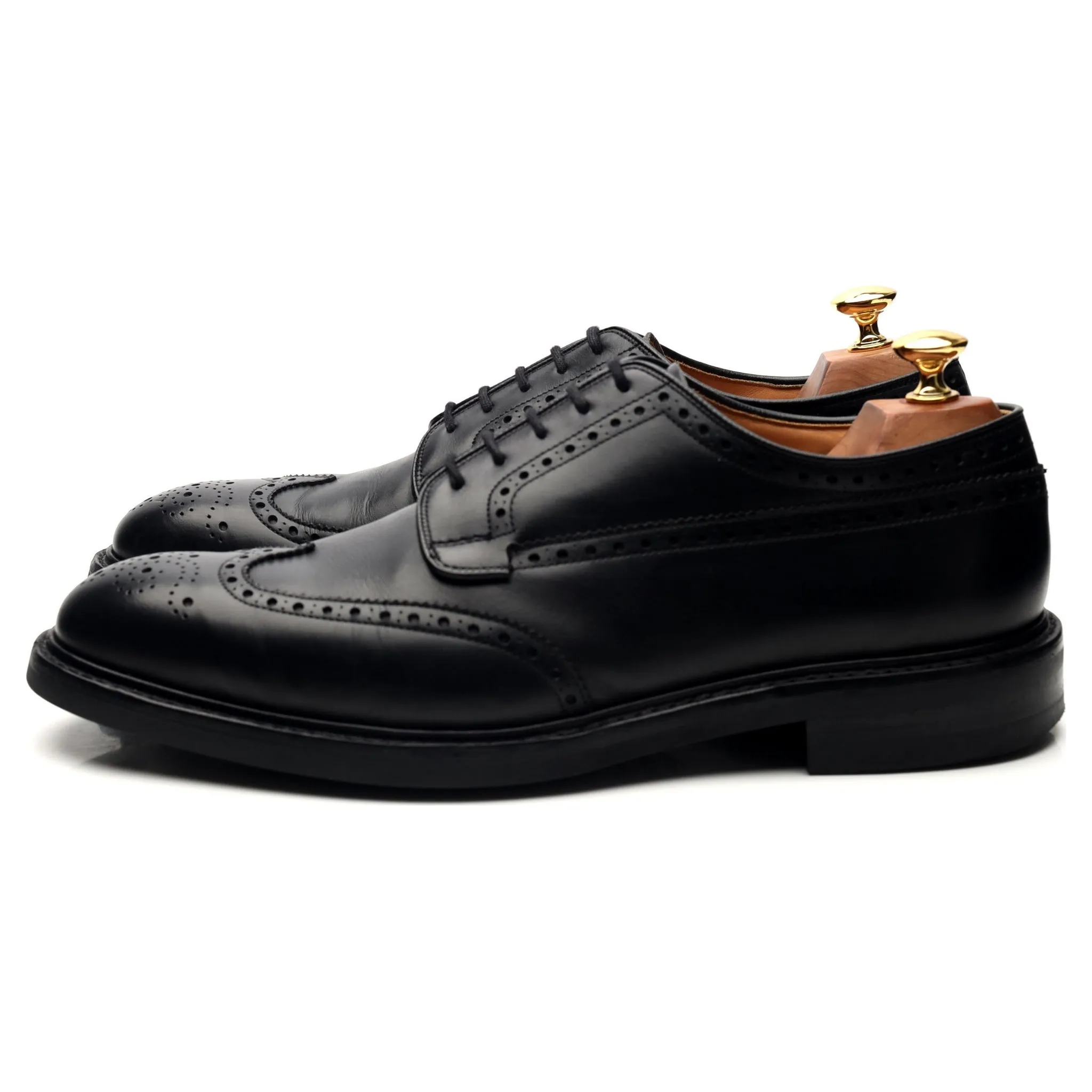 'Grafton' Black Leather Derby Brogues UK 9.5 F