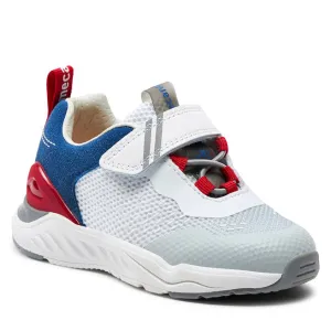 Gray, red and  blue mesh sport sneaker