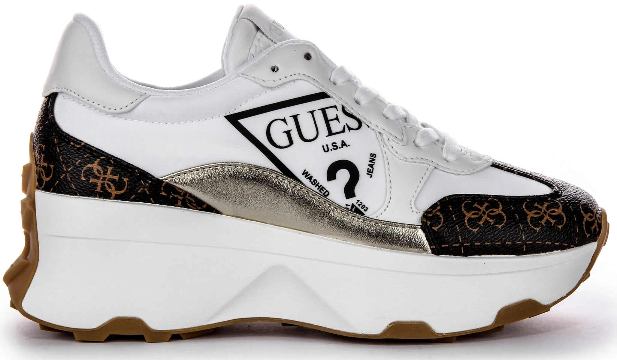 Guess Caleb In White Brown For Women