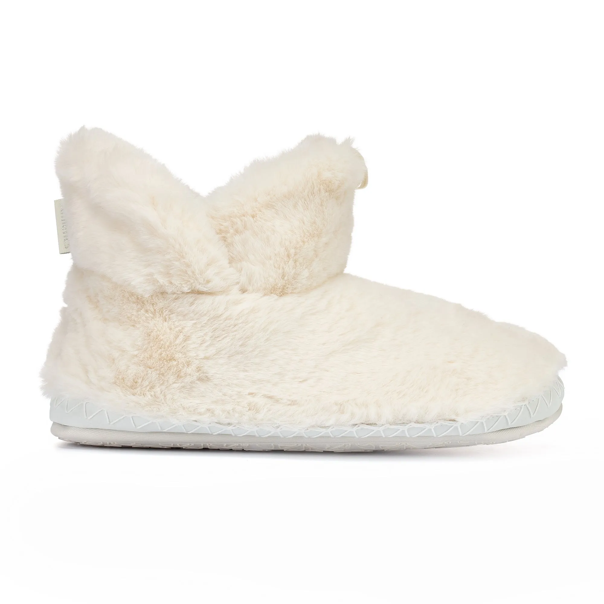 Harriet - 100% Recycled High Density Faux Fur Slipper Boot - Cream