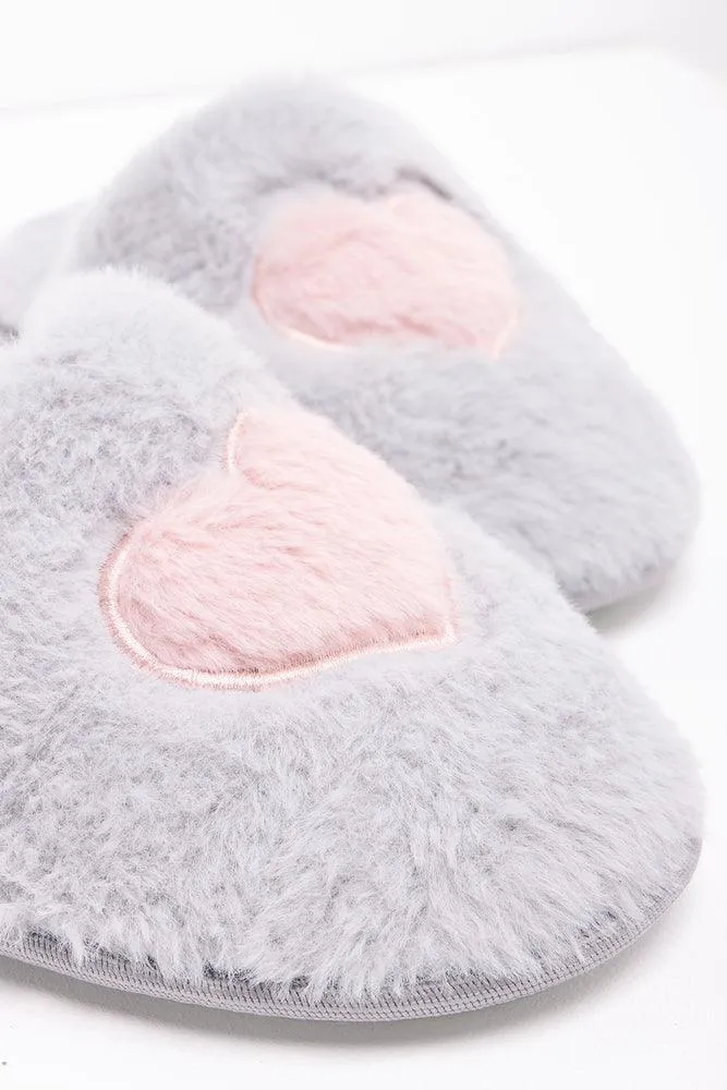 Heart Slipper Grey