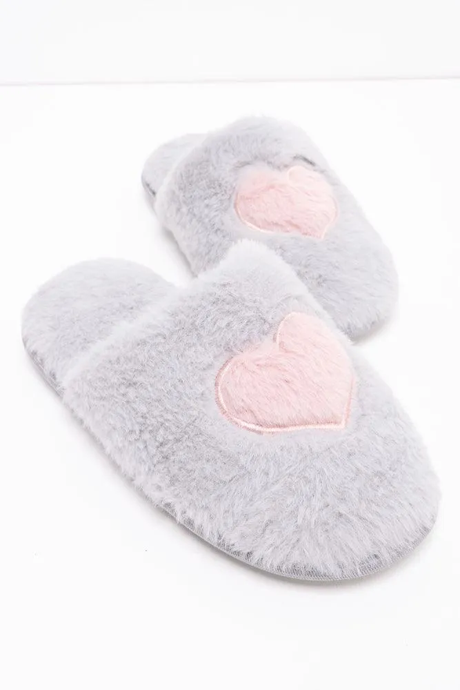 Heart Slipper Grey