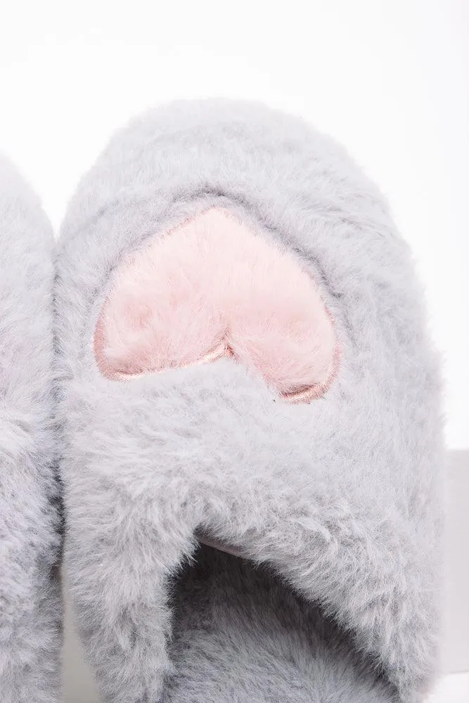 Heart Slipper Grey